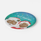 Assiettes En Carton African American Père Noël et Mme Claus (Angle)