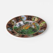 Assiettes En Carton African Wildlife Circle Collage Giraffe Aloe (Angle)