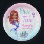 Assiettes En Carton Afro Mermaid Birthday Mermaid red hair<br><div class="desc">Add a special touch to your table with these enchanting "paper plates". Featuring a beautiful Afro Red Hair Mermaid, a cute turquoise octopus, and colorful sea creatures, they're the perfect combination of magic and fantasy. Ideal for a "Let's Be Mermaids" birthday party, a tropical ocean-themed party, an Under the Sea...</div>