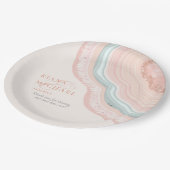 Assiettes En Carton Agate Geode Mariage Rose Parties scintillant Gold (Angle)