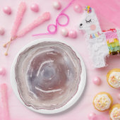 Assiettes En Carton Agate rose  (Fête)