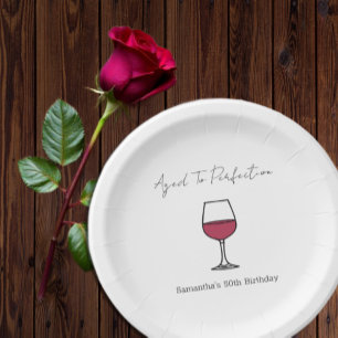 Assiettes En Carton Âgé à la perfection vin 50e anniversaire