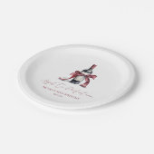 Assiettes En Carton Aged To Perfection Red Wine Bow Birthday Party (Angle)