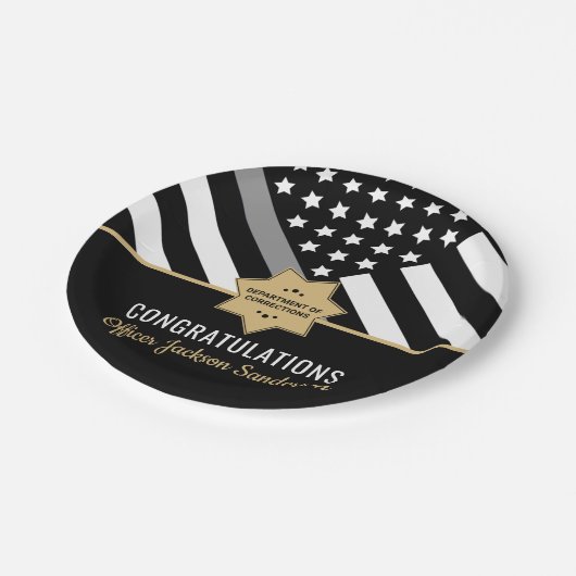 Assiettes En Carton Agent correctionnel Fin Silver Line Retraite (Angle)