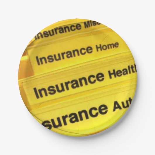 Assiettes En Carton Agent d'assurance Plaques de papier (Devant)