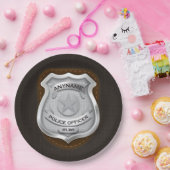 Assiettes En Carton Agent de police personnalisé Sheriff Cop NAME Badg (Fête)