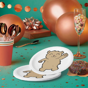 Assiettes En Carton Agiter Adorable Ours Souriant