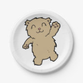 Assiettes En Carton Agiter Adorable Ours Souriant (Devant)
