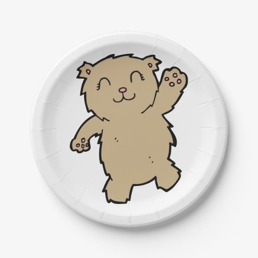 Assiettes En Carton Agiter Adorable Ours Souriant (Devant)