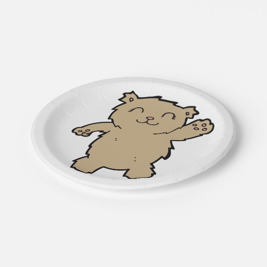 Assiettes En Carton Agiter Adorable Ours Souriant (Angle)