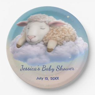 Assiettes En Carton Agneau Dans Le Baby shower Des Nuages