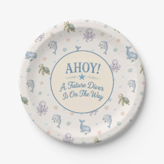 Assiettes En Carton AH! Future Diver Baby Shower