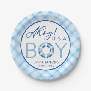 Assiettes En Carton Ahoy C’est un garçon Plaques de papier Baby shower