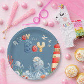 Assiettes En Carton Ahoy C'est un Baby shower nautique bleu garçon (Fête)