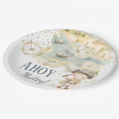 Assiettes En Carton Ahoy Pirate Adventure Quatrième anniversaire (Angle)