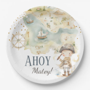 Assiettes En Carton Ahoy Pirate Adventure Quatrième anniversaire