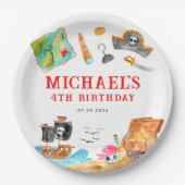 Assiettes En Carton Ahoy Shipmates Treast Hunt Ship Pirate Anniversair (Devant)