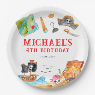 Assiettes En Carton Ahoy Shipmates Treast Hunt Ship Pirate Anniversair