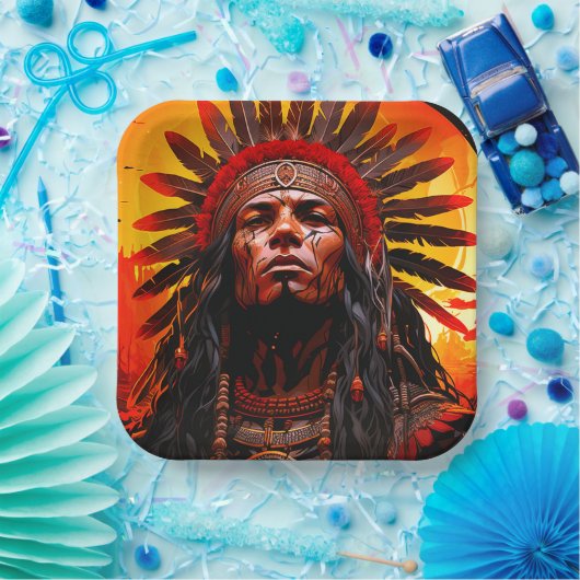 Assiettes En Carton Ai Indian (Fête)