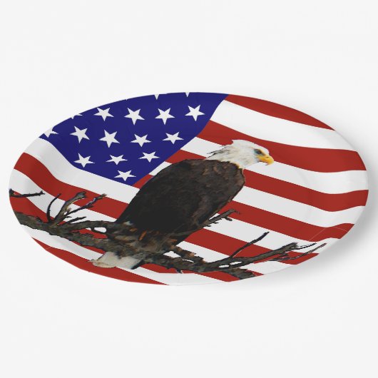 Assiettes En Carton Aigle à tête blanche toujours en vigueur (Angle)