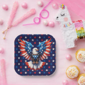 Assiettes En Carton aigle américain (Fête)