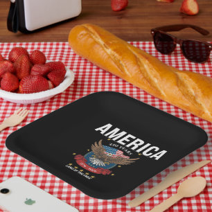 Assiettes En Carton Aigle américain patriotique 1776–2026 America 250