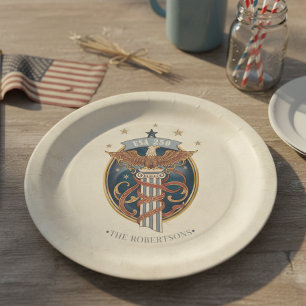 Assiettes En Carton Aigle américain USA 250 Motif Art nouveau ID1304