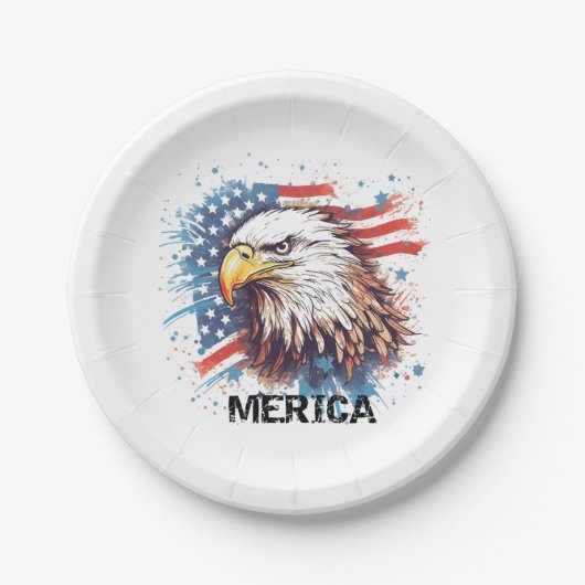 Assiettes En Carton Aigle d'Amérique vintage (Devant)