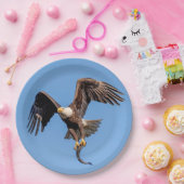 Assiettes En Carton Aigle de Bald avec un poisson (Fête)