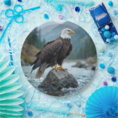 Assiettes En Carton Aigle de Bald sur un rocher (Fête)