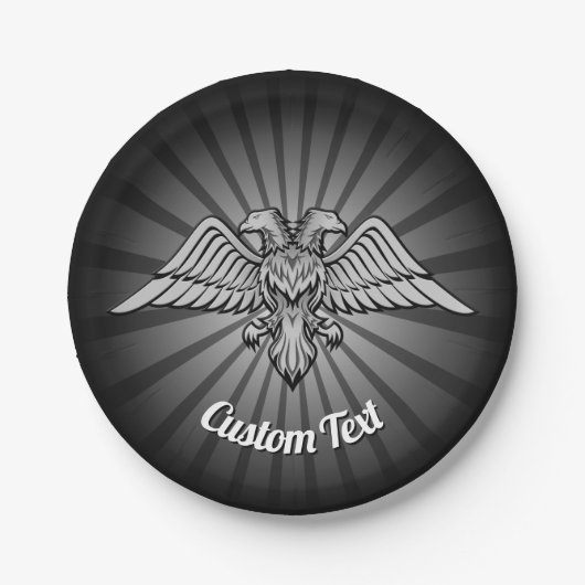 Assiettes En Carton Aigle gris avec deux plaques de papier à deux tête (Devant)