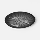 Assiettes En Carton Aigle gris avec deux plaques de papier à deux tête (Angle)