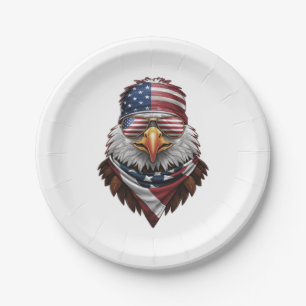 Assiettes En Carton Aigle patriote chauve