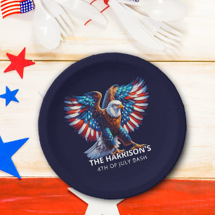 Assiettes En Carton Aigle patriotique États-Unis 4 juillet