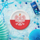 Assiettes En Carton Aigle Polonais En Rouge (Fête)