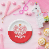 Assiettes En Carton Aigle Polonais En Rouge (Fête)