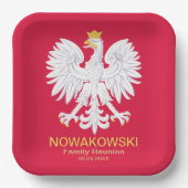 Assiettes En Carton Aigle polonaise 🦅 Polski Pologne Crest Réunion (Recto)