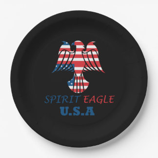 Assiettes En Carton aigle spirituel drapeau USA