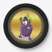 Assiettes En Carton Aiguille de dessin animé aux grands yeux vert chev (Devant)