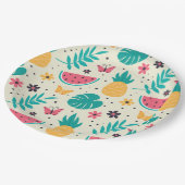 Assiettes En Carton Aiguille de pastèque de fruits tropicaux motif (Angle)