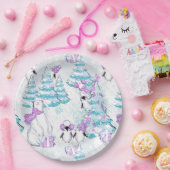 Assiettes En Carton Aiguille polaire mignonne et des amis pingouins (Fête)