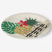 Assiettes En Carton Aiguille tropicale hawaïenne ALO-HO-HA (Angle)