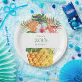 Assiettes En Carton Aiguille tropicale Plaque de papier d'anniversaire (Fête)