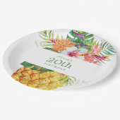Assiettes En Carton Aiguille tropicale Plaque de papier d'anniversaire (Angle)
