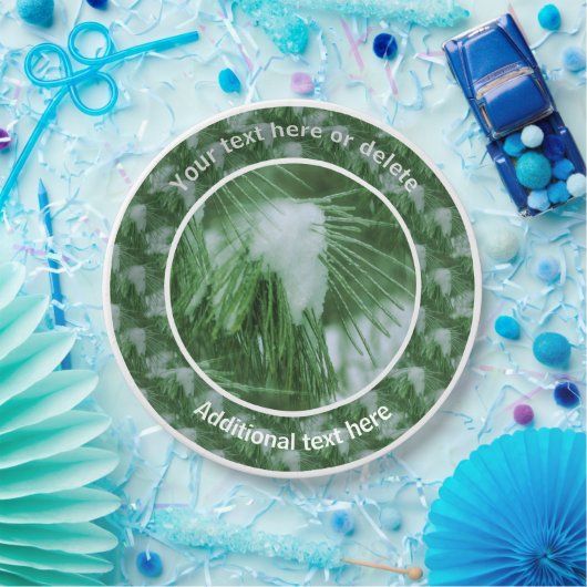 Assiettes En Carton Aiguilles En Neige Et Glace Fête Personnalisée (Fête)