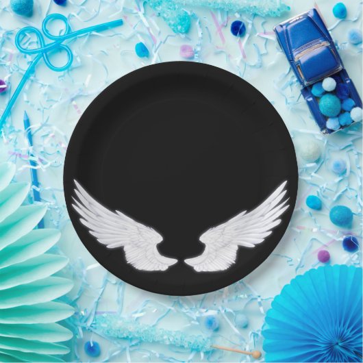 Assiettes En Carton Ailes blanches d'ange de Falln (Fête)
