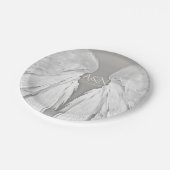 Assiettes En Carton AILES D'ANGE Mariage Initiales de couple Élégant G (Angle)