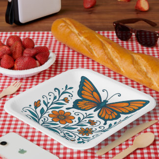 Assiettes En Carton Ailes de l'harmonie du jardin