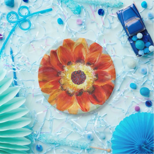 Assiettes En Carton Ailes de peinture à fleurs Plaques de papier perso (Fête)