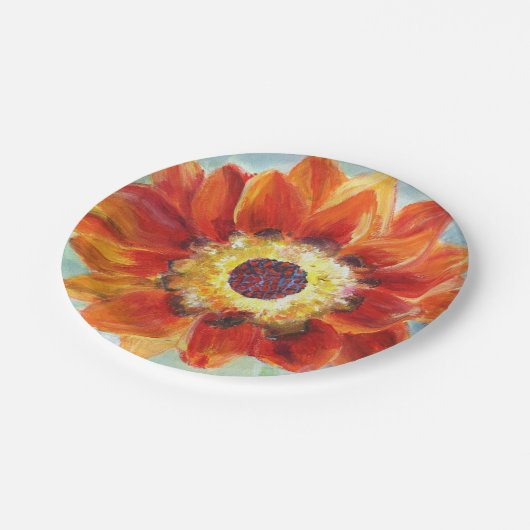 Assiettes En Carton Ailes de peinture à fleurs Plaques de papier perso (Angle)